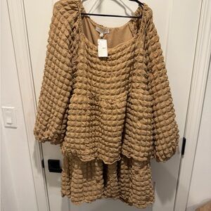 Simply Southern Textured Tan Dress